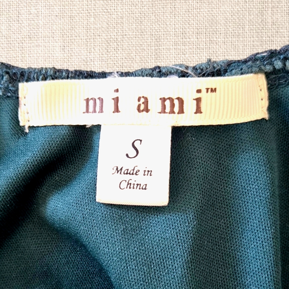 MI AMI Dark Green Lace Dress Mini Bell Sleeve Whimsygoth Fairygoth Forest Sz S - Picture 7 of 10